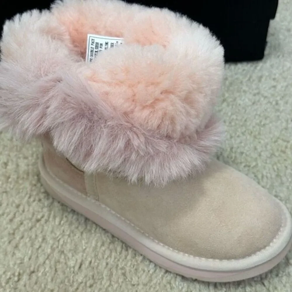 NWB Australia Luxe Collective Nordic Kids Sheepskin Baby Pink Girl’s Boots Sz 12